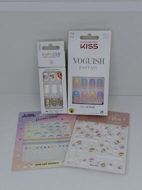 PRIDE BUNDLE - KISS Voguish & imPRESS Rainbow press-on nails, plus nail stickers